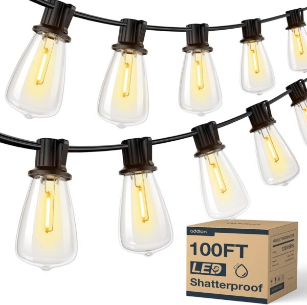 100FT Outdoor String Lights with LED Bulbs