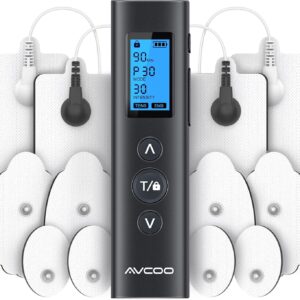 Avcoo 30 Modes TENS EMS Unit – Portable Muscle Stimulator for Pain Relief, Rechargeable